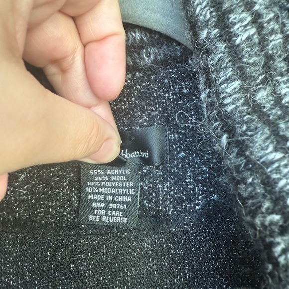 Nicole Sabbattini Grey Black Trench Coat XL Ruffle Whimsygoth Y2K Sweater Dress - Picture 4 of 7